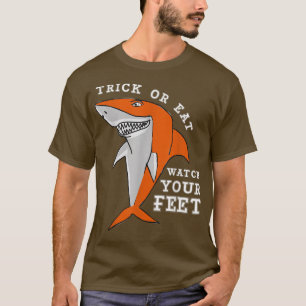 T-shirt Trick Or Eat Lazy Costume Halloween Requin Animal 