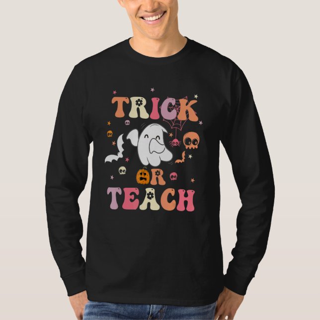 T-shirt Trick Or Teach  Groovy Teacher Halloween Costume 2 (Devant)