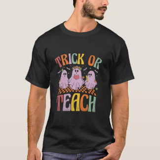T-shirt Trick or Teach Halloween Fantôme Maître livre L