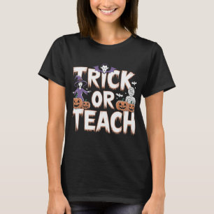 T-shirt Trick Or Teach Prof Groovy Halloween Rétro