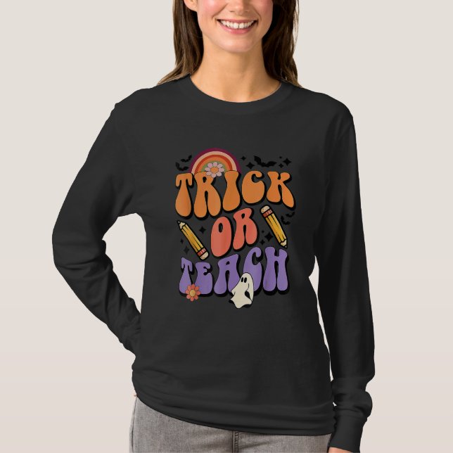 T-shirt Trick Or Teach Retro Fall Halloween Costumes Teach (Devant)