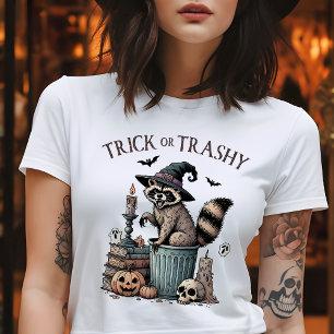 T-shirt Trick or Trashy Raton laveur Halloween vintage