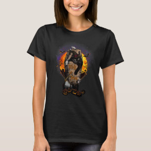 T-shirt Trick Or Treat Chat Noir Et Citrouille Pour Hallow