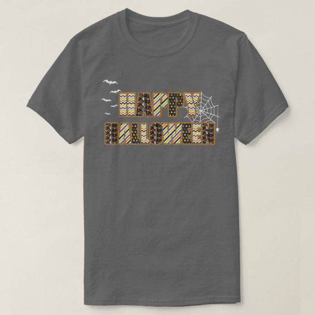 T-shirt Trick or Treat Halloween Chemise Citrouille Happy  (Design devant)