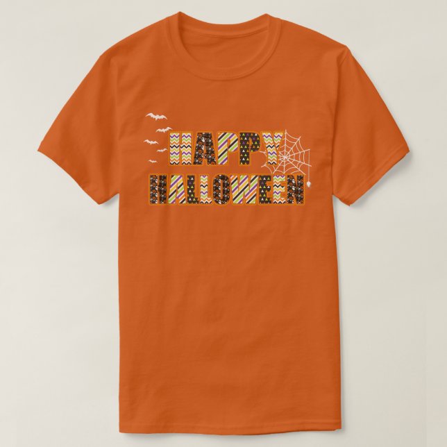 T-shirt Trick or Treat Halloween Chemise Citrouille Happy  (Design devant)