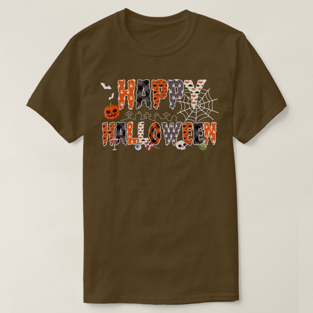 T-shirt Trick or Treat Halloween Chemise Citrouille Happy  (Design devant)