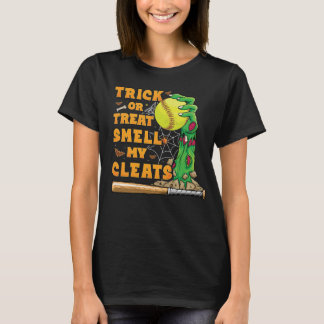 T-shirt Trick or Treat Sentez Mes Crampons Funny Softball