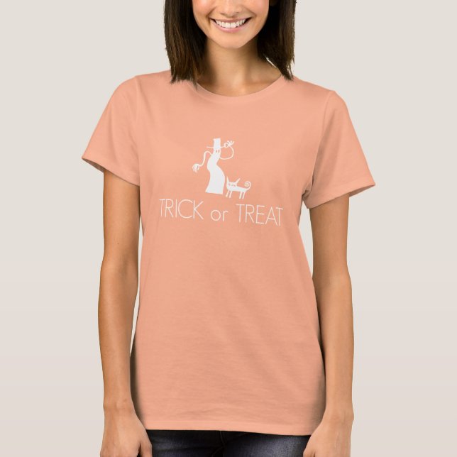 T-shirt Trick or Treat with Cat Shirt (Devant)