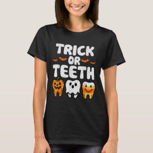 T-shirt Trick Ou Dents Halloween Dentiste Dentaire Hommes