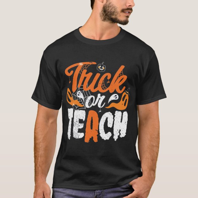 T-shirt Trick ou Enseignant Costume d'Halloween (Devant)