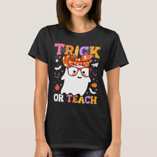 T-shirt Trick Ou Enseignants Happy Halloween Ghost Avec