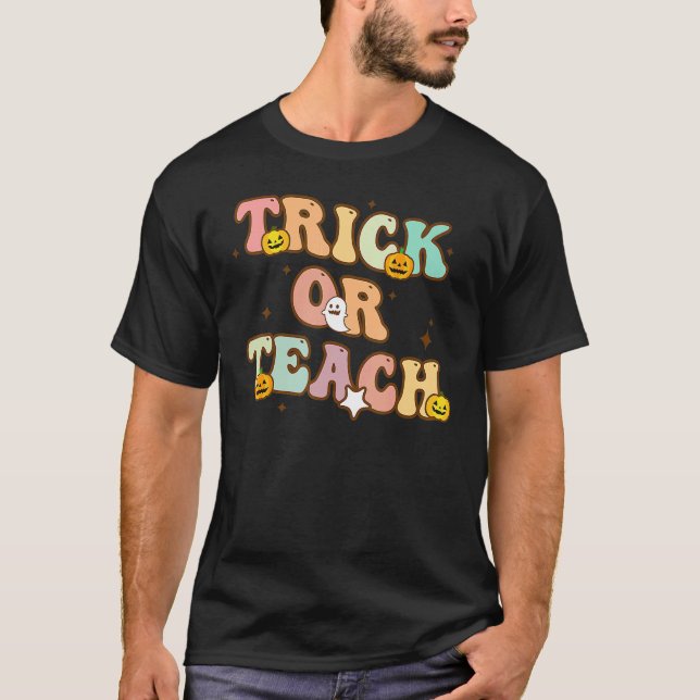 T-shirt Trick Ou Enseigner Super Enseignant Costume Hallow (Devant)