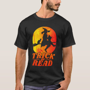 T-shirt Trick Ou Lire Bibliothécaire Halloween Chat Sorciè