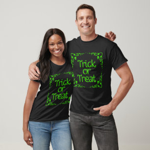T-shirt Trick ou traitement vert mince