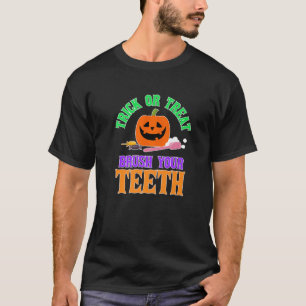 T-shirt TRICK OU TRAITER Broncher vos dents Halloween Dent