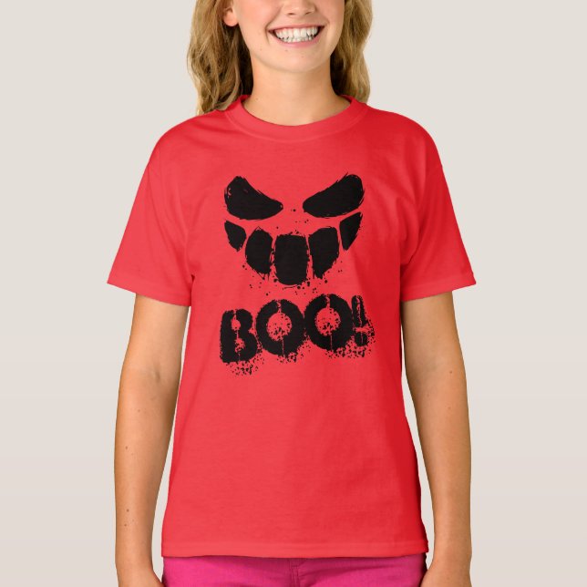 T-shirt Trick ou traiter Halloween Déplaisant Funny Face T (Devant)