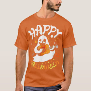T-shirt Trick Ou Traiter Halloween Fantôme Jouer Guitare I
