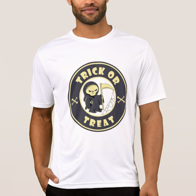 T-shirt Trick ou traiter Halloween griffeur caractère (Devant)