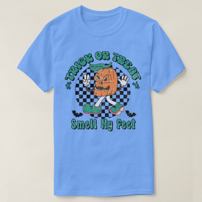 T-shirt Trick ou traiter l'odeur Mes pieds Citrouille Enfa (Design devant)