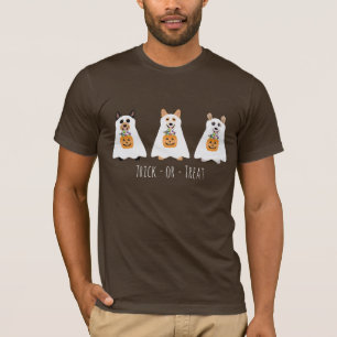 T-shirt Trick Ou Treat Corgi Ghost Dogs Halloween
