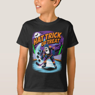 T-shirt Trick ou Treat Hat Funny Hockey sur Glace Fantôme 