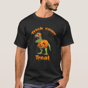 T-shirt Trick Rawr Treat Dinosaur Citrouille Funny Hallowe