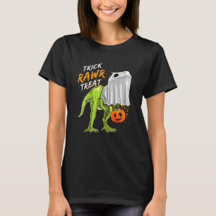 T-shirt Trick Rawr Treat Halloween Rex Dinosaur Ghost Boy