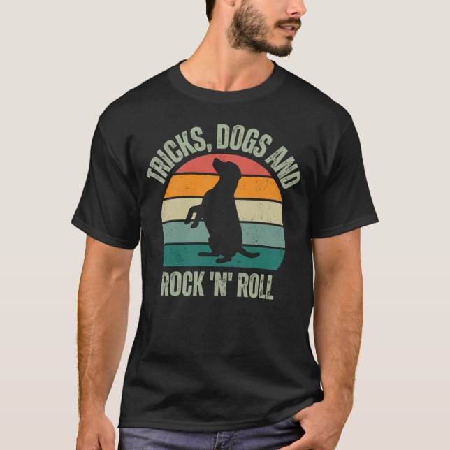 T-shirt Tricks, Chiens et Rock 'n' Roll - Chien Silhouette (Devant)