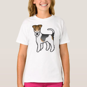 T-shirt Tricolor Wire Fox Terrier Chien de Dessin Animé Mi