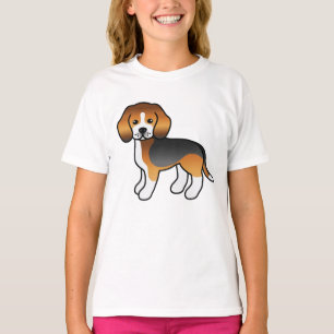 T-shirt Tricolore Beagle mignon chien de dessin