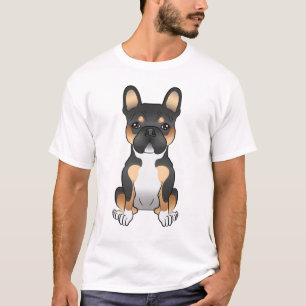 T-shirt Tricolore noir Chien-taureau français / Chien mign