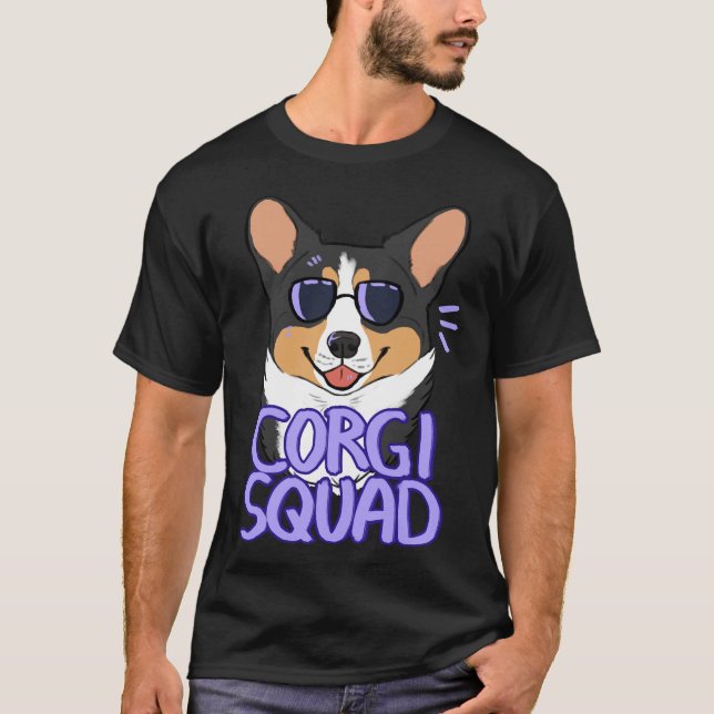 T-shirt Tricolore noir Corgi Squad (Devant)