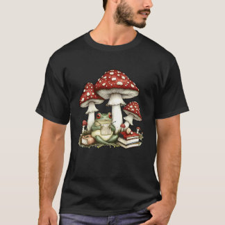 T-shirt Tricot Cottagecore Grenouille Champignon Esthétiqu