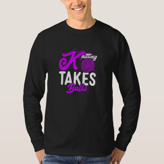 T-shirt Tricot de femmes prend des boules Knitters Maman K (Devant)