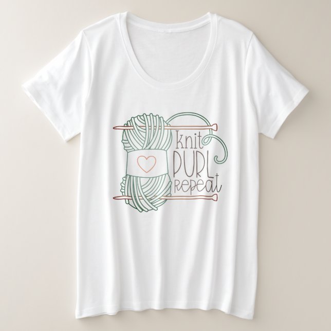 T-shirt Tricot de répétition de Knit illustré (Design devant)