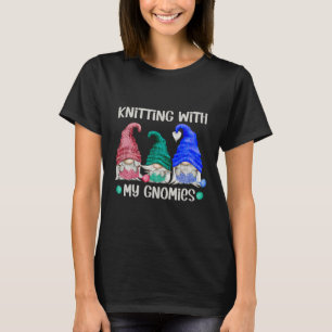 T-shirt Tricot De Texte Drôle Avec Mes Gnomes Pour Cro