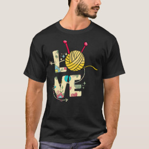 T-shirt Tricot Design Knitter Crochet Love Knit et Croc