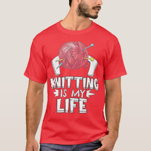 T-shirt Tricot Est Mon Tricot De Knitter De Vie