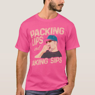 T-shirt Tricoter Des Lèvres D'Emballage Et Prendre Des Sip