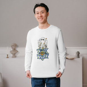 T-shirt Tricoter Ou Traiter Le Fantôme Halloween Manches L