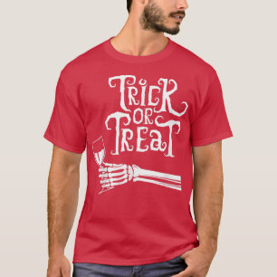 T-shirt Tricoter ou traiter le vin Squelette main