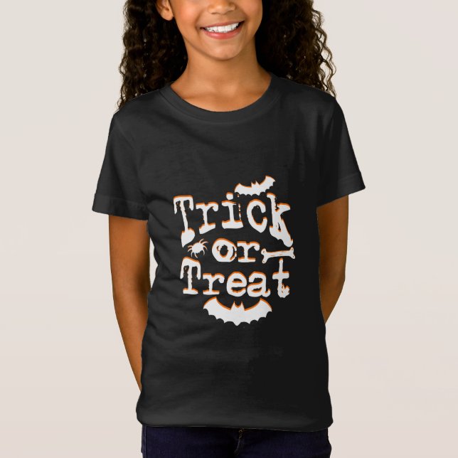 T-Shirt tricoter ou traiter l'halloween (Devant)