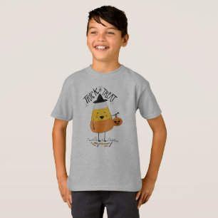 T-shirt Tricoter ou traiter l'Halloween du maïs bonbon T