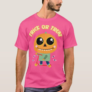 T-shirt Tricoter ou traiter mignon Citrouille garçon Hallo