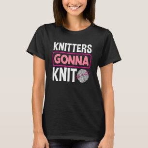 T-shirt Tricoteuses vont tricoter couture crochet patchwor