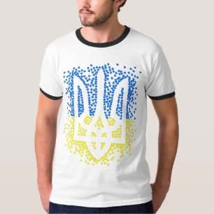 T-shirt Trident de l'emblème ukrainien tryzub dispersant l