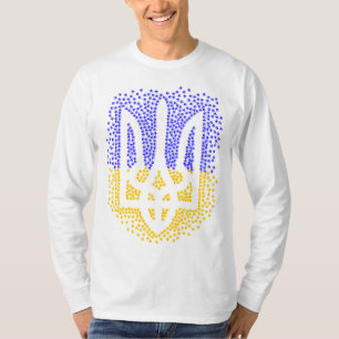T-shirt Trident heraldique ukrainien tryzub étoiles disper