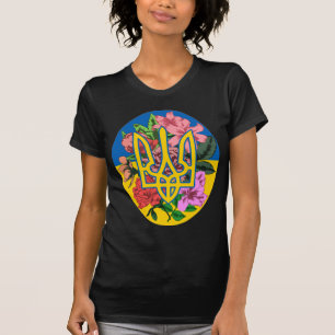 T-shirt Trident ukrainien et drapeau de l'Ukraine avec des