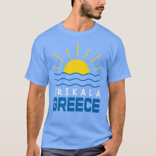 T-shirt Trikala Grèce Ensoleillement Et Vagues De Mer Bleu