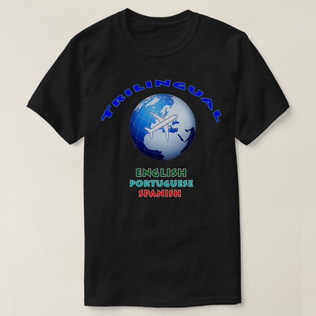 T-shirt Trilingue anglais espagnol portugais 2 (Design devant)